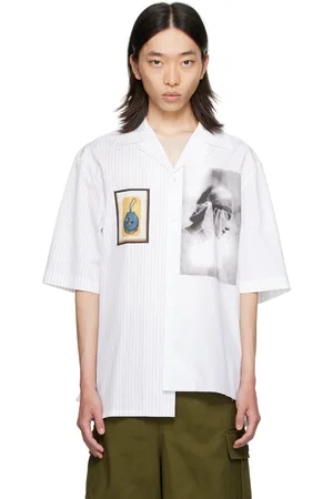 Lanvin White Asymmetrical Archives Print Shirt