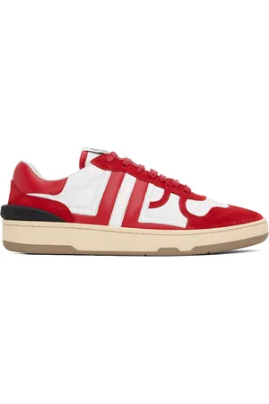 Lanvin Red & White Clay Sneakers