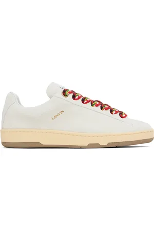 Lanvin White Suede Curb Lite Sneakers