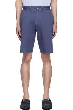 Beams Blue Plain Front Shorts