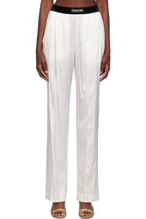 Tom Ford Off-White Stretch Silk Pyjama Pants