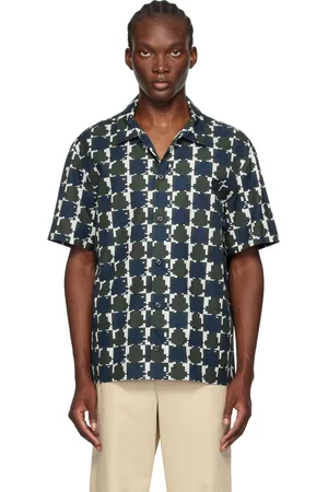 Moncler Green & Blue Logo Print Shirt