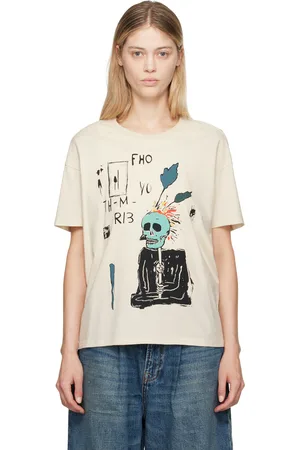 R13 Beige Punk Sketch T-Shirt