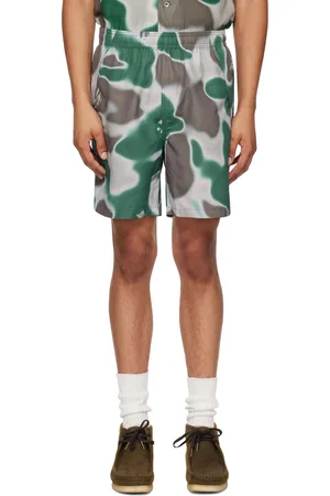 BAPE Green & Gray Liquid Camo One Point Swim Shorts