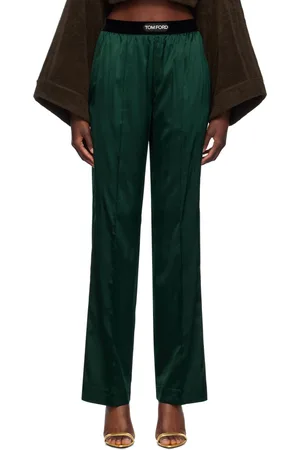 Tom Ford Green Stretch Silk Pyjama Pants