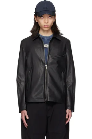Diesel Black L-Korn-A Leather Jacket