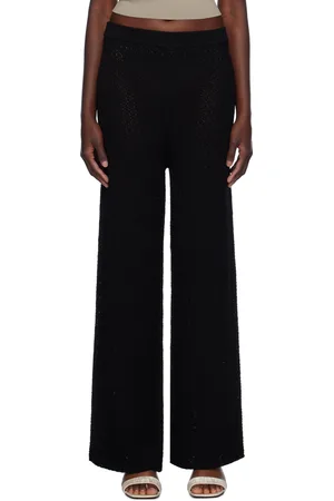 Totême Black Wide-Leg Trousers