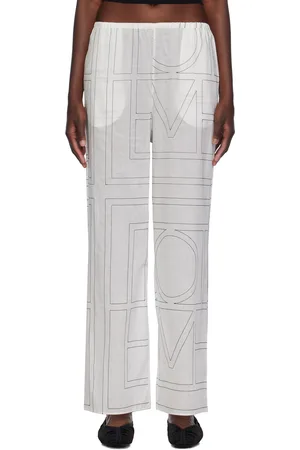 Totême White Monogram Pyjama Pants