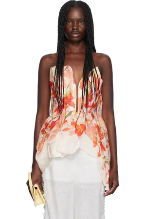 ZIMMERMANN Off-White & Red Tranquillity Bustier