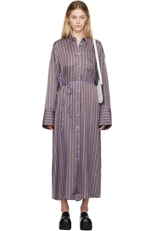Acne Studios Purple & Brown Striped Maxi Dress