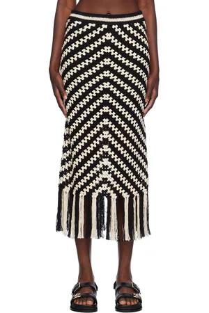 ZIMMERMANN Black & Off-White Halliday Maxi Skirt