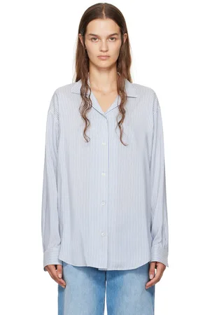The Row White & Blue Valene Shirt