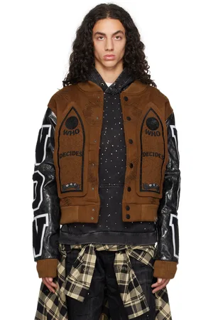 Who Decides War SSENSE Exclusive Brown Namesake Varsity Bomber Jacket