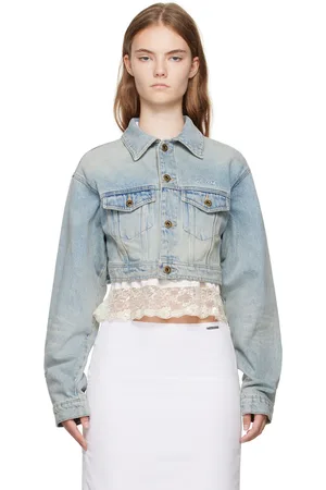 We11 Done Blue Cropped Denim Jacket