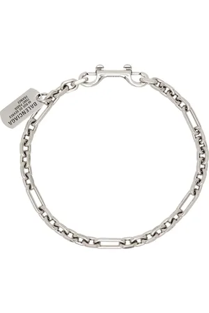 Balenciaga Silver Tags Carabiner Necklace