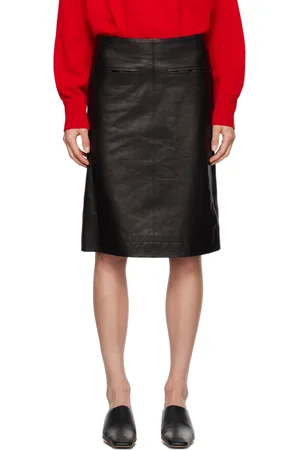 Nothing Written Straight Leather Midi Skirt