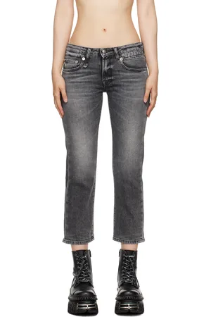R13 Gray Boy Straight Jeans