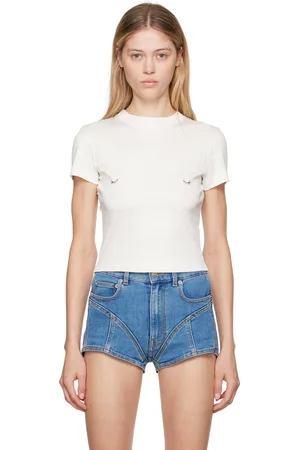 MUGLER Off-White Pierced T-Shirt