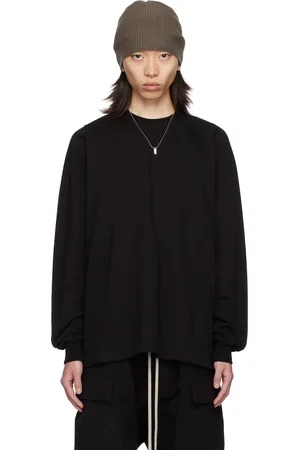 Rick Owens Black Porterville Short Crewneck Long Sleeve T-Shirt