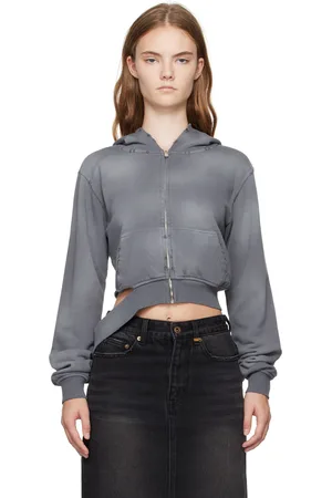 We11 Done Gray Distressed Hoodie