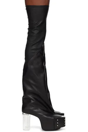 Rick Owens Black Porterville Flared Kiss 45 Boots