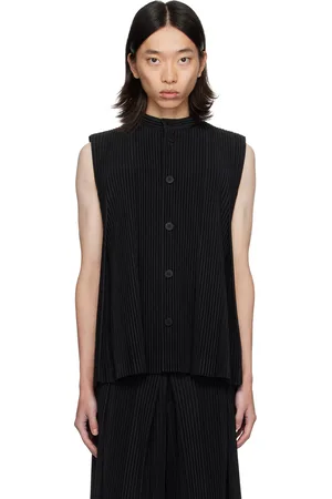Issey Miyake Black Tucked Vest