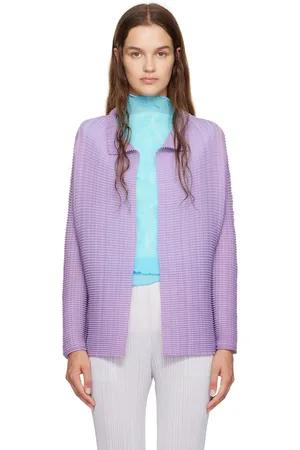 Issey Miyake Purple Wooly Pleats-48 Cardigan