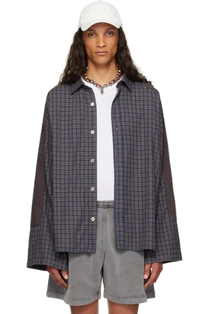 Acne Studios Brown & Blue Check Shirt