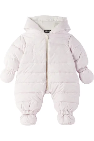 VERSACE Baby White & Pink Barocco Down Snowsuit