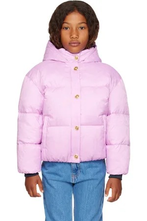 VERSACE Kids Pink Barocco Jacquard Down Jacket