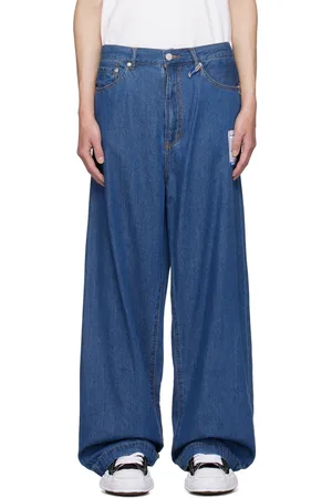 Maison Mihara Yasuhiro Blue Cotton Tencel Wide Jeans