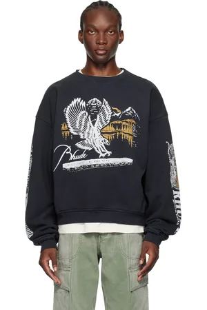 Rhude Black Pennant Flag Sweatshirt
