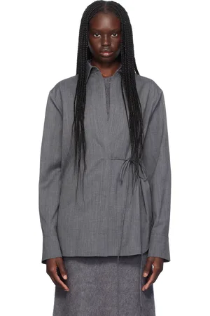 Jil Sander Gray Self-Tie Shirt