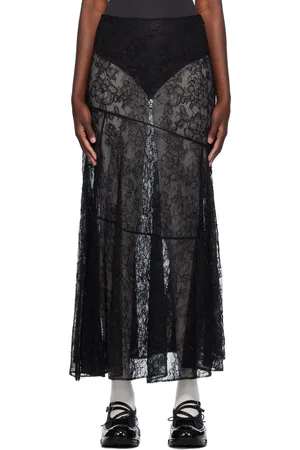 Simone Rocha Sheer Bias Cut Midi Skirt
