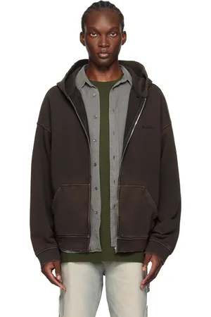 We11 Done Brown Distressed Hoodie