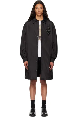 Simone Rocha Black Embellished Puff Sleeve Coat