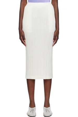 PLEATS PLEASE ISSEY MIYAKE Off-White Thicker Bottoms 1 Midi Skirt