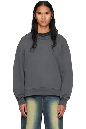 We11 Done Gray Wide Neck Hoodie