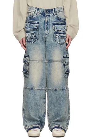 RTA Blue Roman Denim Cargo Pants