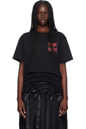 Simone Rocha Black Printed Ribbon Logo T-Shirt