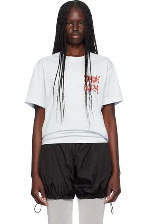 Simone Rocha Blue Printed Ribbon Logo T-Shirt