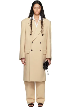 WARDROBE.NYC Beige Hailey Bieber Edition Double-Breasted Coat
