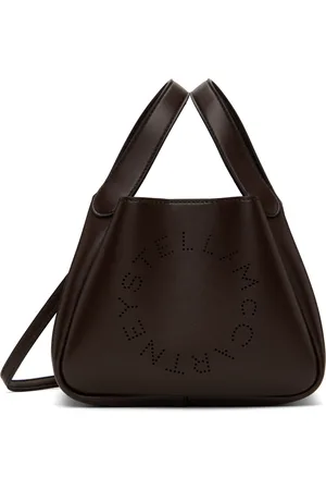 Stella McCartney Brown Logo Crossbody Double Top Handle Bag