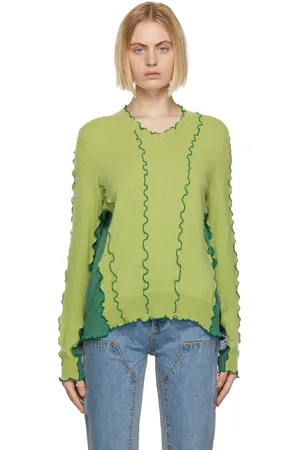Sherris Green Wool & Cashmere Ruffle Sade Sweater