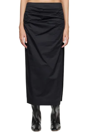 St Agni Cotton Tuck Midi Skirt