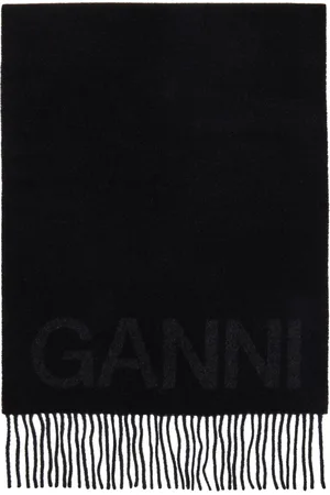 Ganni Fringed Wool Scarf