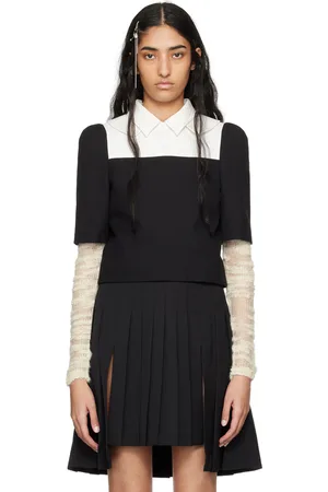 Shushu/Tong Black Double Collar Blouse