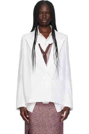DRIES VAN NOTEN White Cotton Blazer Shirt