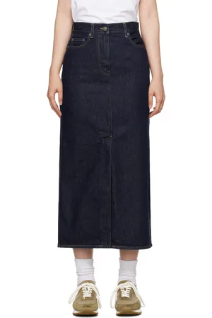 Loulou Studio Indigo Rona Denim Midi Skirt