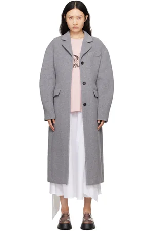 Msgm Gray Dropped Shoulder Coat